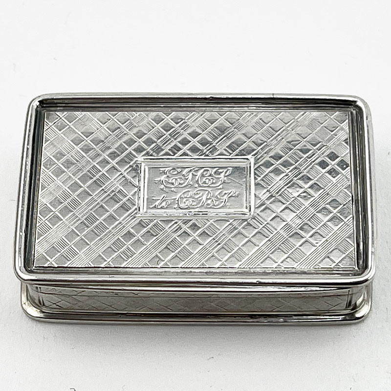 Good Example of Nathaniel Mills Sterling Silver Vinaigrette (1836)
