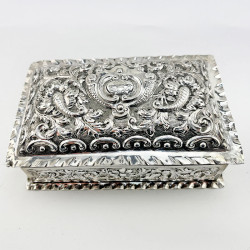 Impressive Victorian Sterling Silver Jewellery or Trinket Box (1889)