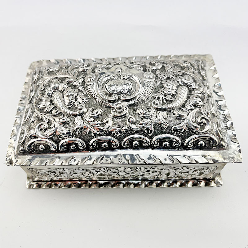Impressive Victorian Sterling Silver Jewellery or Trinket Box (1889)