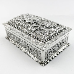 Impressive Victorian Sterling Silver Jewellery or Trinket Box