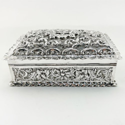 Impressive Victorian Sterling Silver Jewellery or Trinket Box