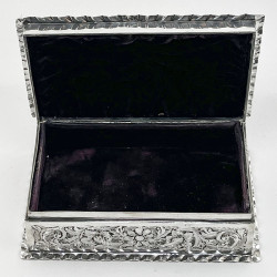 Impressive Victorian Sterling Silver Jewellery or Trinket Box