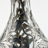 Glass and Silver Decanter with Clear Glass Body and Silver Overlay