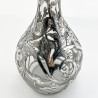 Glass and Silver Decanter with Clear Glass Body and Silver Overlay