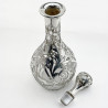 Glass and Silver Decanter with Clear Glass Body and Silver Overlay
