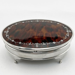 Large Mappin & Webb Tortoiseshell and Sterling Silver Jewellery or Trinket Box (1923)