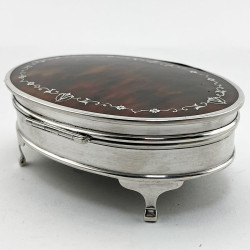 Large Mappin & Webb Tortoiseshell and Sterling Silver Jewellery or Trinket Box