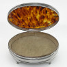 Large Mappin & Webb Tortoiseshell and Sterling Silver Jewellery or Trinket Box