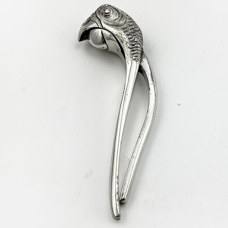 Asprey Silver Plated Pair of Parrot Head Nut Crackers (c.1900)