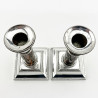Pair of Unusual Victorian Coromandel and Silver Plated Candlesticks