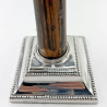 Pair of Unusual Victorian Coromandel and Silver Plated Candlesticks