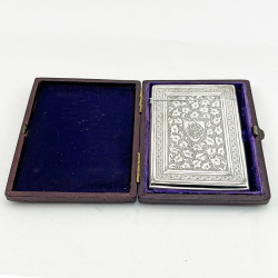 Boxed Victorian Sterling Silver Visiting Card Case (1885)