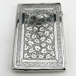 Boxed Victorian Sterling Silver Visiting Card Case