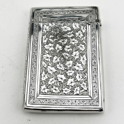 Boxed Victorian Sterling Silver Visiting Card Case