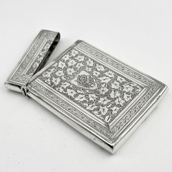 Boxed Victorian Sterling Silver Visiting Card Case