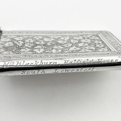 Boxed Victorian Sterling Silver Visiting Card Case