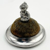 Novelty Edwardian Sterling Silver Pin Cushion Modelled as a Cat
