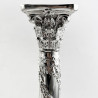 Substantial Pair Silver Plated Candlesticks with Corinthian Style Capitals