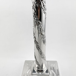Substantial Pair Silver Plated Candlesticks with Corinthian Style Capitals