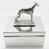 Silver Plated Trinket or Cigarette Box with Figural Greyhound