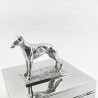 Silver Plated Trinket or Cigarette Box with Figural Greyhound