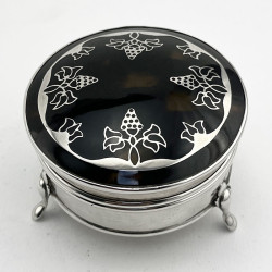 Pretty Tortoiseshell and Sterling Silver Jewellery or Trinket Box (1917)