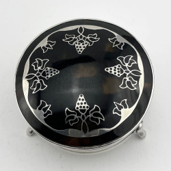 Pretty Tortoiseshell and Sterling Silver Jewellery or Trinket Box