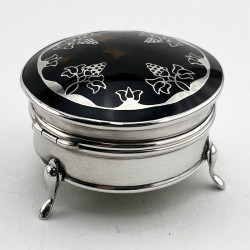 Pretty Tortoiseshell and Sterling Silver Jewellery or Trinket Box
