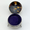 Pretty Tortoiseshell and Sterling Silver Jewellery or Trinket Box