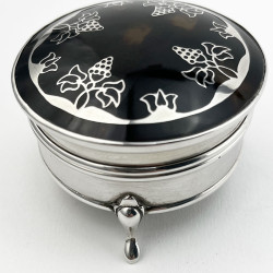 Pretty Tortoiseshell and Sterling Silver Jewellery or Trinket Box