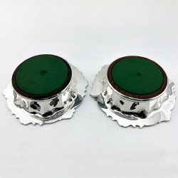 Decorative Pair of Old Sheffield Plate Coasters
