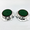 Decorative Pair of Old Sheffield Plate Coasters
