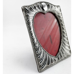Victorian Sterling Silver Photo Frame with Heart Shaped Window