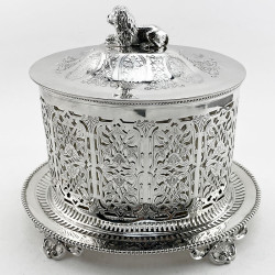 Good Quality Oval Victorian Silver Plated Biscuit or Trinket Box (c.1890)