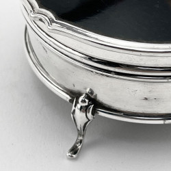 Round Tortoiseshell and Sterling Silver Jewellery or Trinket Box
