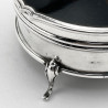 Round Tortoiseshell and Sterling Silver Jewellery or Trinket Box