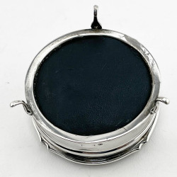 Round Tortoiseshell and Sterling Silver Jewellery or Trinket Box