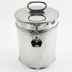 Stylish Plain Late Victorian Silver Plated Campaign Canister (c.1895)