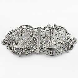 Victorian William Comyns Cast Sterling Silver Belt Buckle or Nurses Buckle (1898)