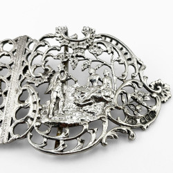 Victorian William Comyns Cast Sterling Silver Belt Buckle or Nurses Buckle