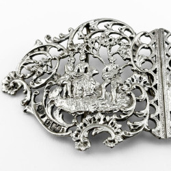 Victorian William Comyns Cast Sterling Silver Belt Buckle or Nurses Buckle