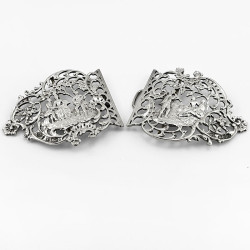 Victorian William Comyns Cast Sterling Silver Belt Buckle or Nurses Buckle