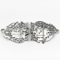 Victorian William Comyns Cast Sterling Silver Belt Buckle or Nurses Buckle