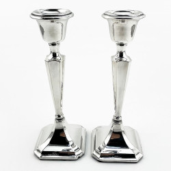 Smart Pair of Chester Sterling Silver Candlesticks (1919)