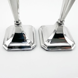 Smart Pair of Chester Sterling Silver Candlesticks