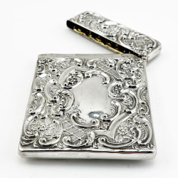 Beautiful Edwardian Sterling Silver Visiting Card Case