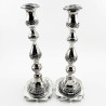 Pair of Moses Salkind Shabbat Sterling Silver Candlesticks (1925)