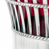 Silver Campana Shape Bowl or Vase with Ruby Glass Liner