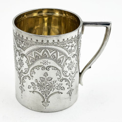 Charming Victorian Sterling Silver Cylindrical Christening Mug (1892)