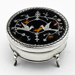 Tortoiseshell and Sterling Silver Jewellery or Trinket Box (1904)